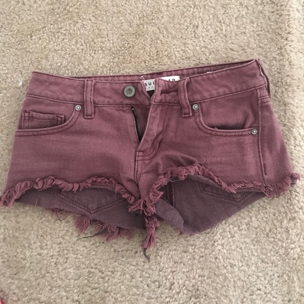 Low rise cutoff Bullhead shorts.